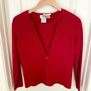 TALBOTS 2 piece red sweater set, Size Small Petite
